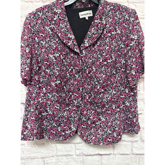 Danny & Nicole Black & Pink 2 PC Women's Midi Skirt & Blouse Set Short Slv 20W - Picture 5 of 6